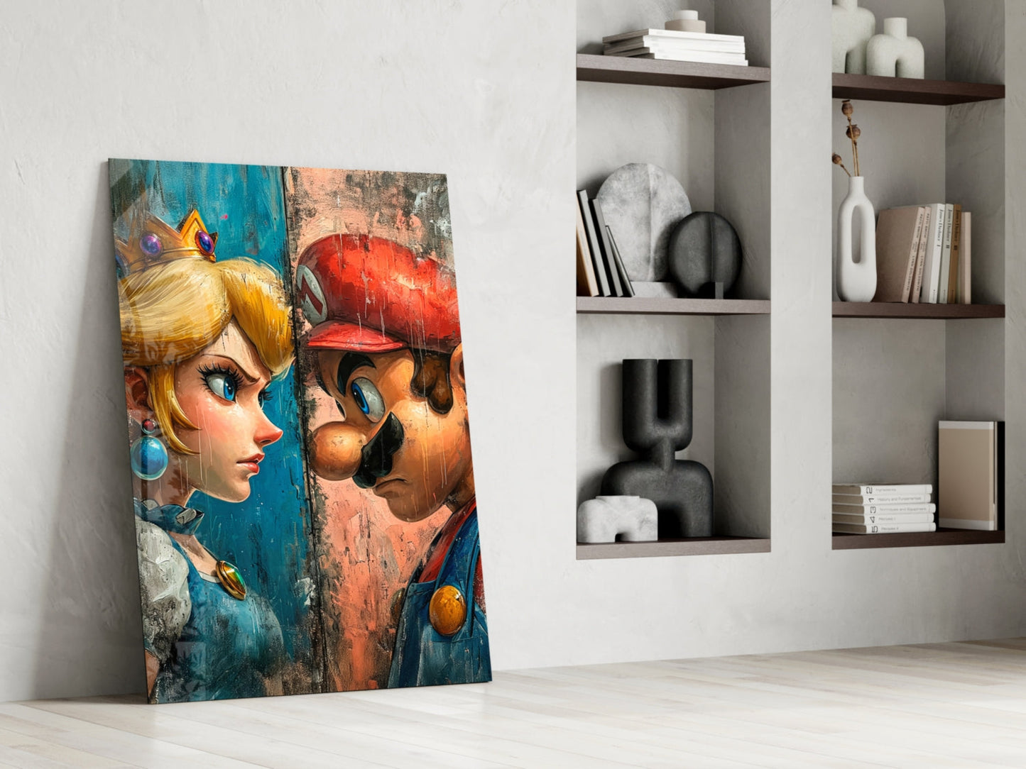 Mario and the Princess Glass Wall Art | Designer Collection