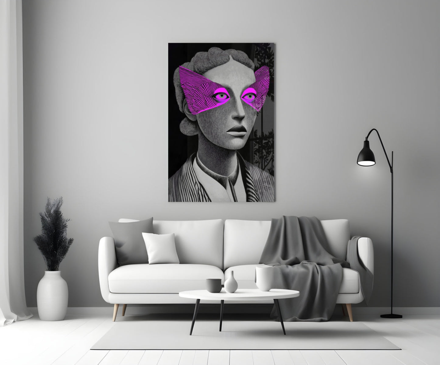 Striped Look Glass Wall Art || Designer Collection