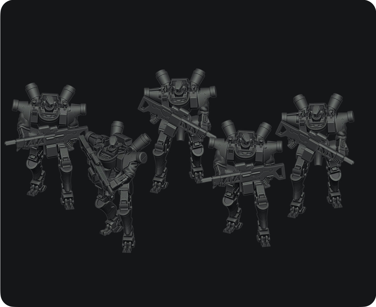 Mechanized Army Faction Box - Set of Detailed 3D Printed Miniatures for Tactical Warfare