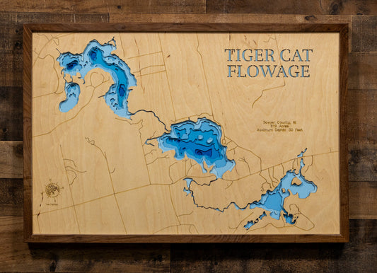 Upper and Lower Twin Lakes in the Tiger Cat Flowage in Sawyer County, Wisconsin