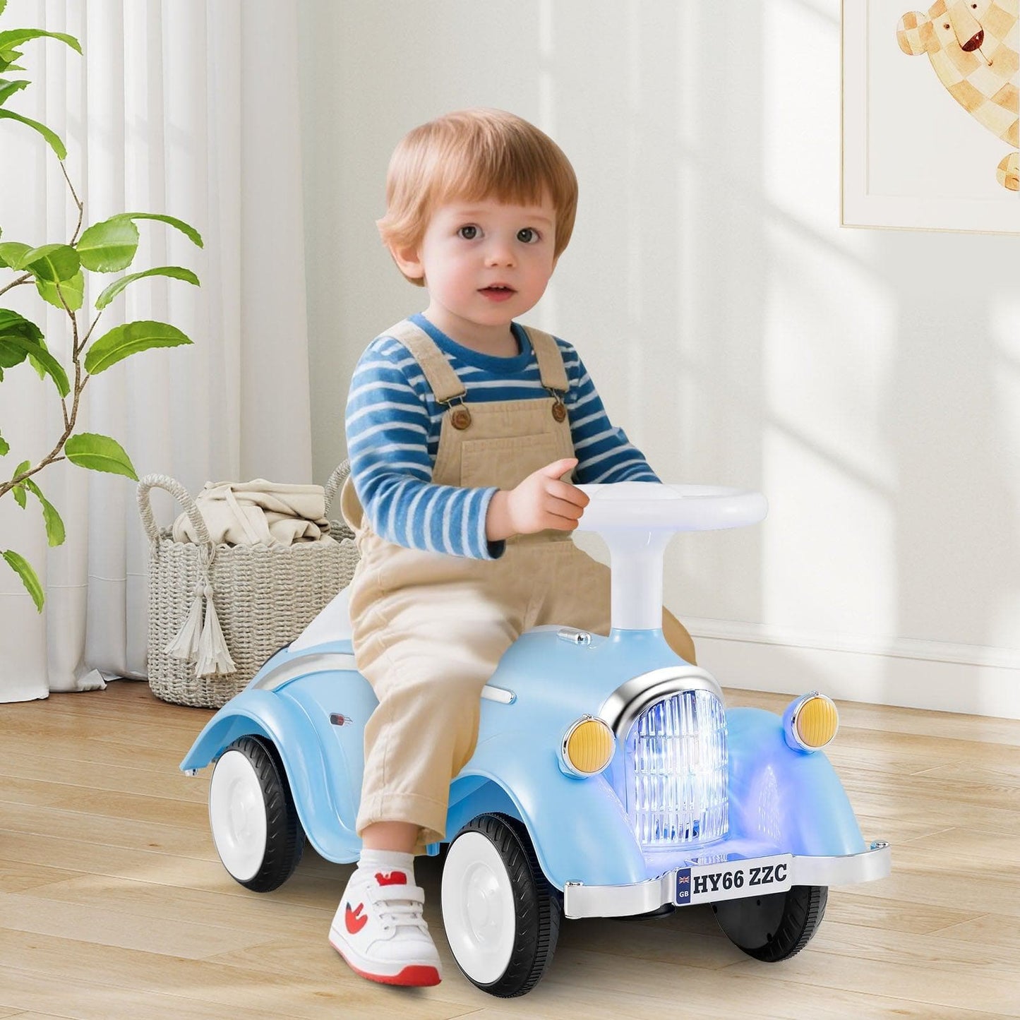 Toddler Ride on Toy Classic Sliding Car with Horn and LED Headlight