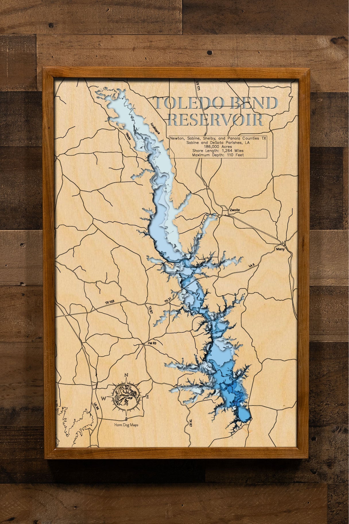 Toledo Bend Reservoir in Newton, Sabine, Shelby, and Panola Counties TX, Sabine and DeSota Parishes, Louisiana
