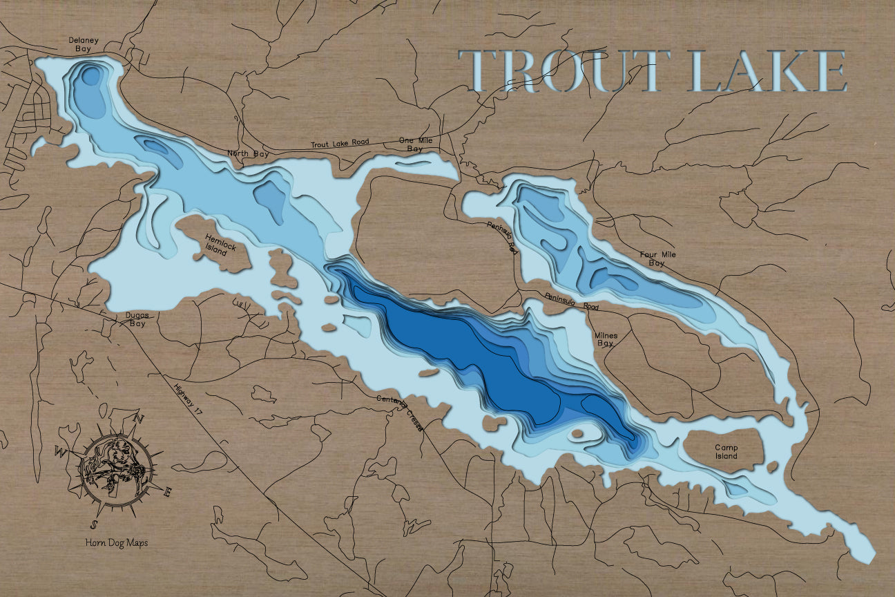 Trout Lake in Nipissing District, Ontario, Canada.