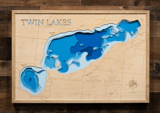 North and South Twin Lakes in Vilas County, Wisconsin
