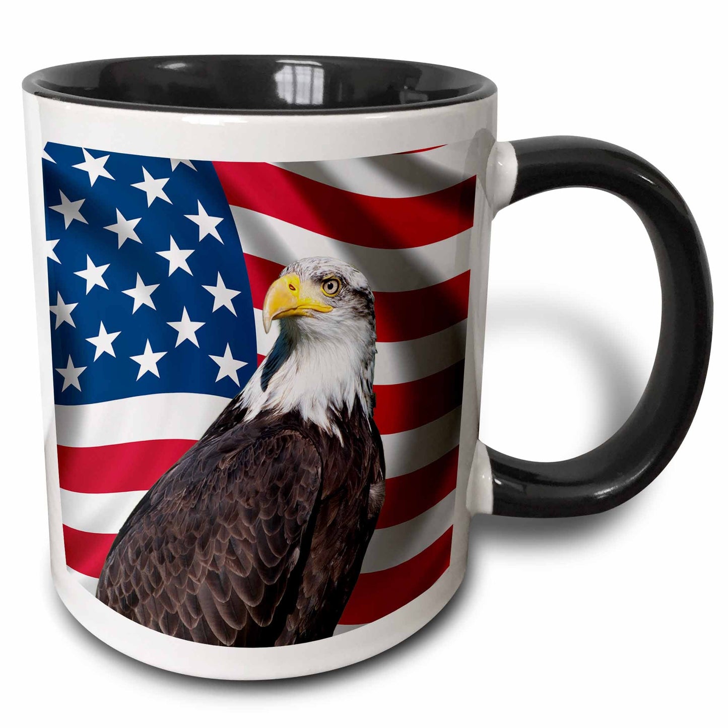 3dRose American Flag USA Bald Eagle Patriotism Patriotic Stars Stripes - Mugs (mug_154967)
