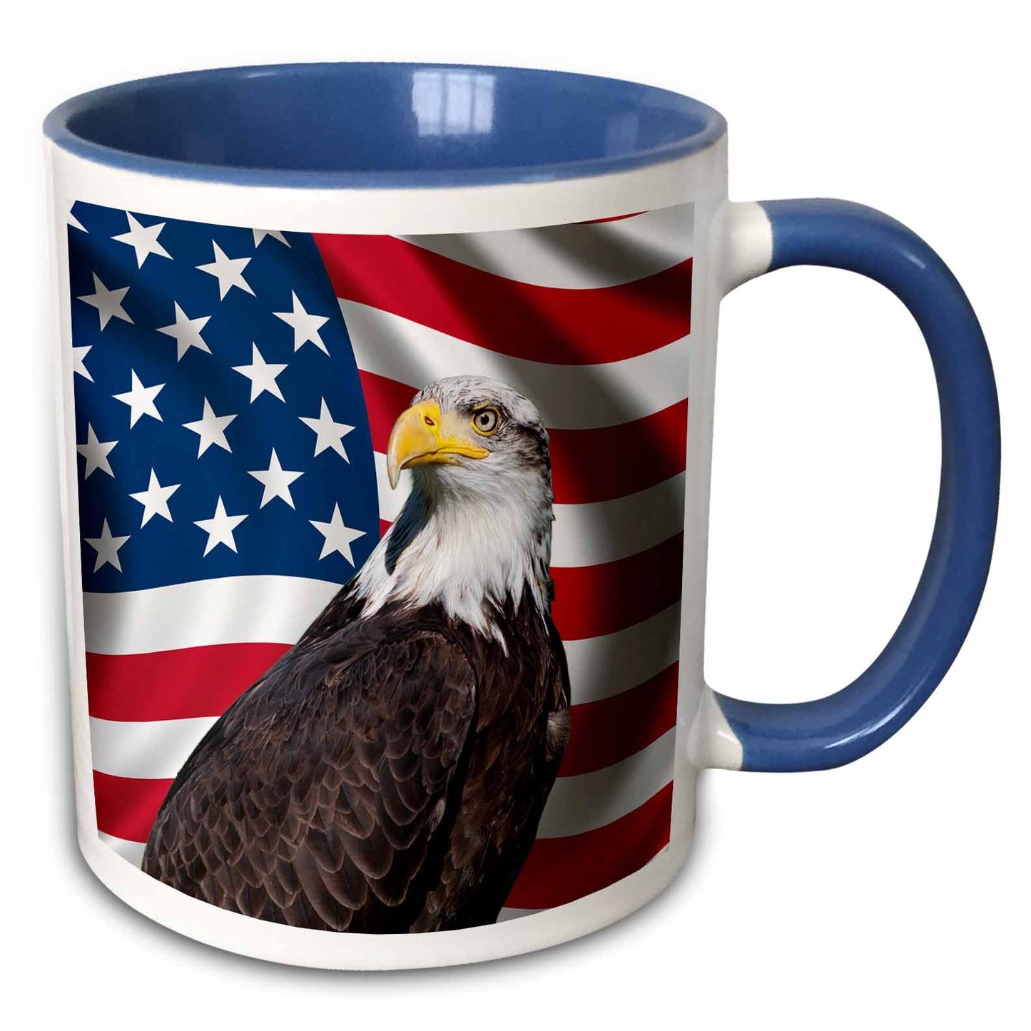 3dRose American Flag USA Bald Eagle Patriotism Patriotic Stars Stripes - Mugs (mug_154967)