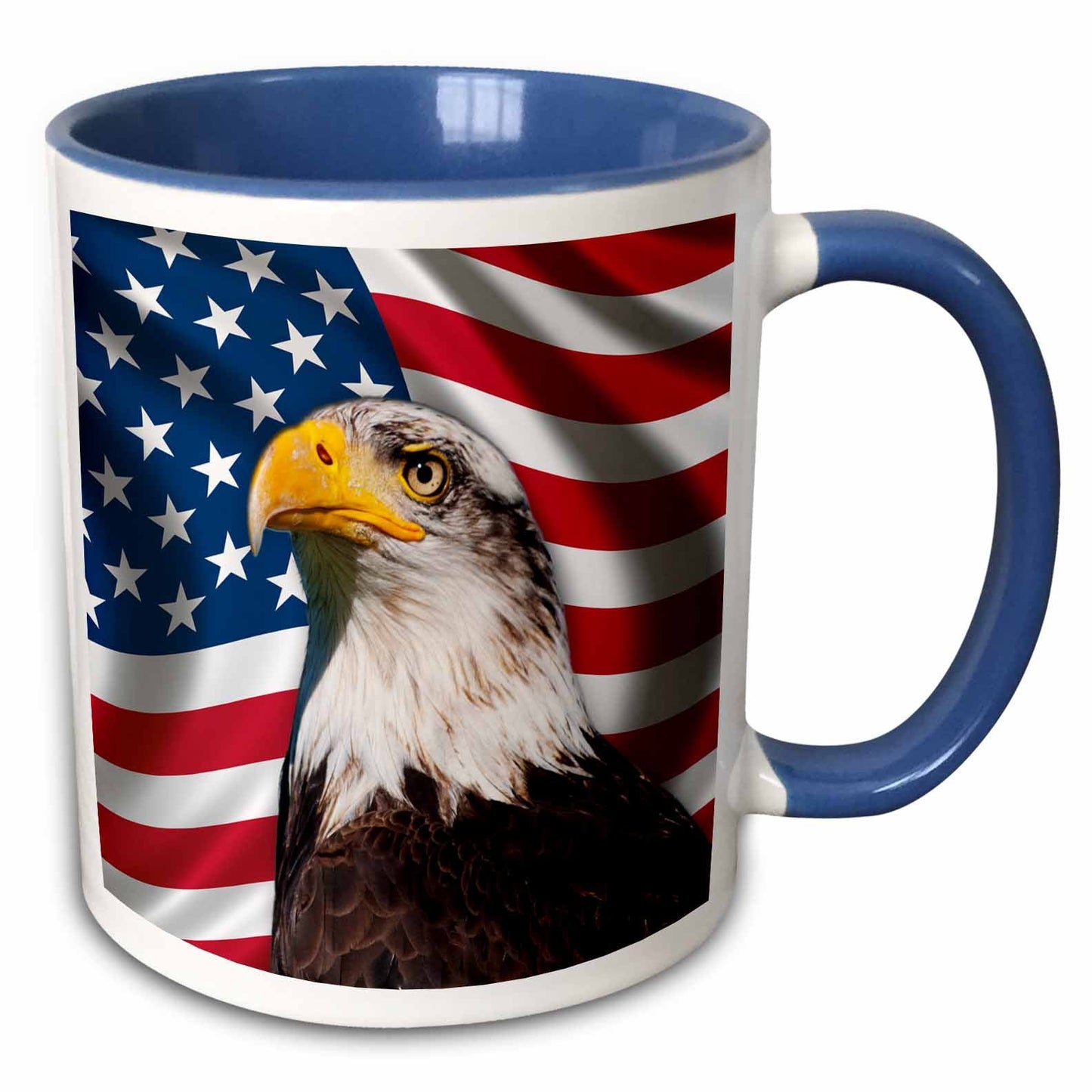 3dRose American Flag USA Bald Eagle Patriotism Patriotic Stars Stripes - Mugs (mug_155153)