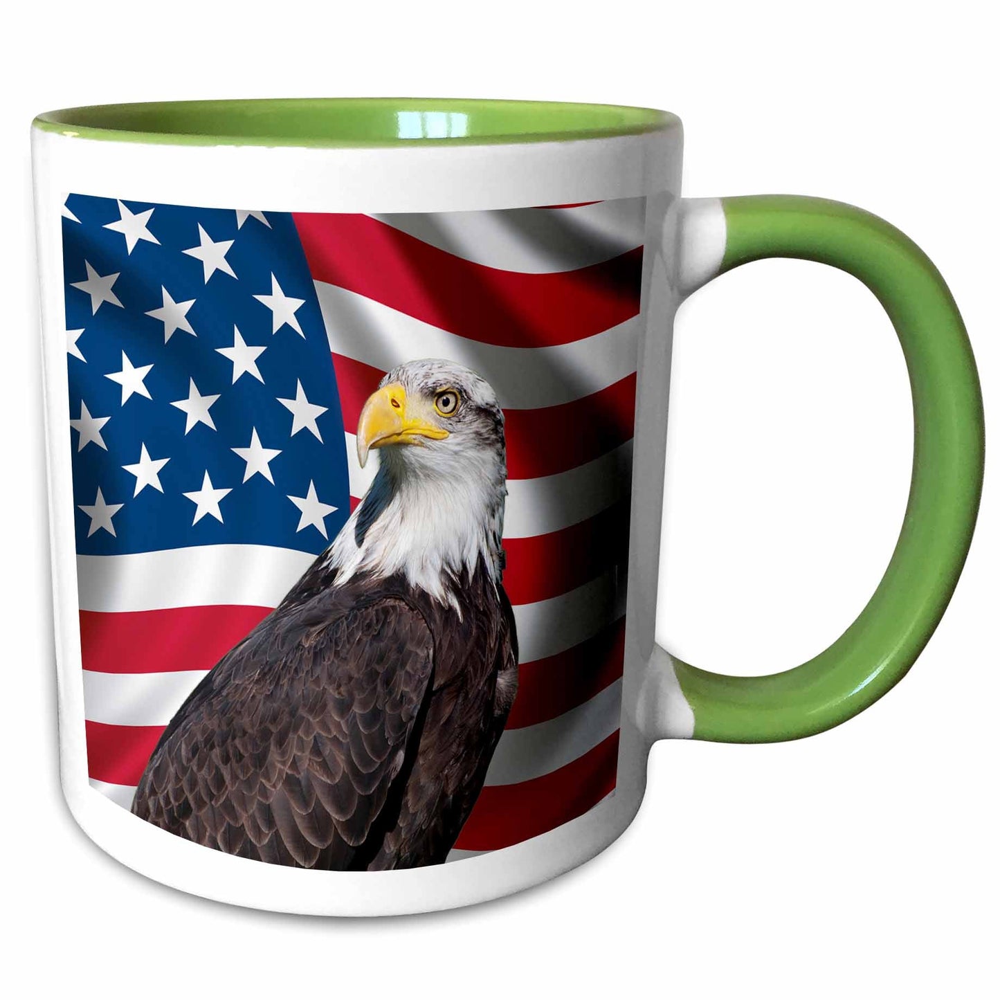 3dRose American Flag USA Bald Eagle Patriotism Patriotic Stars Stripes - Mugs (mug_154967)