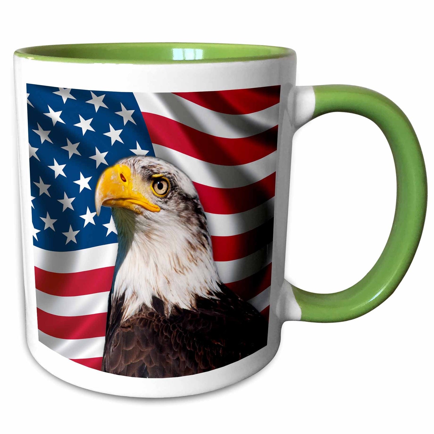 3dRose American Flag USA Bald Eagle Patriotism Patriotic Stars Stripes - Mugs (mug_155153)