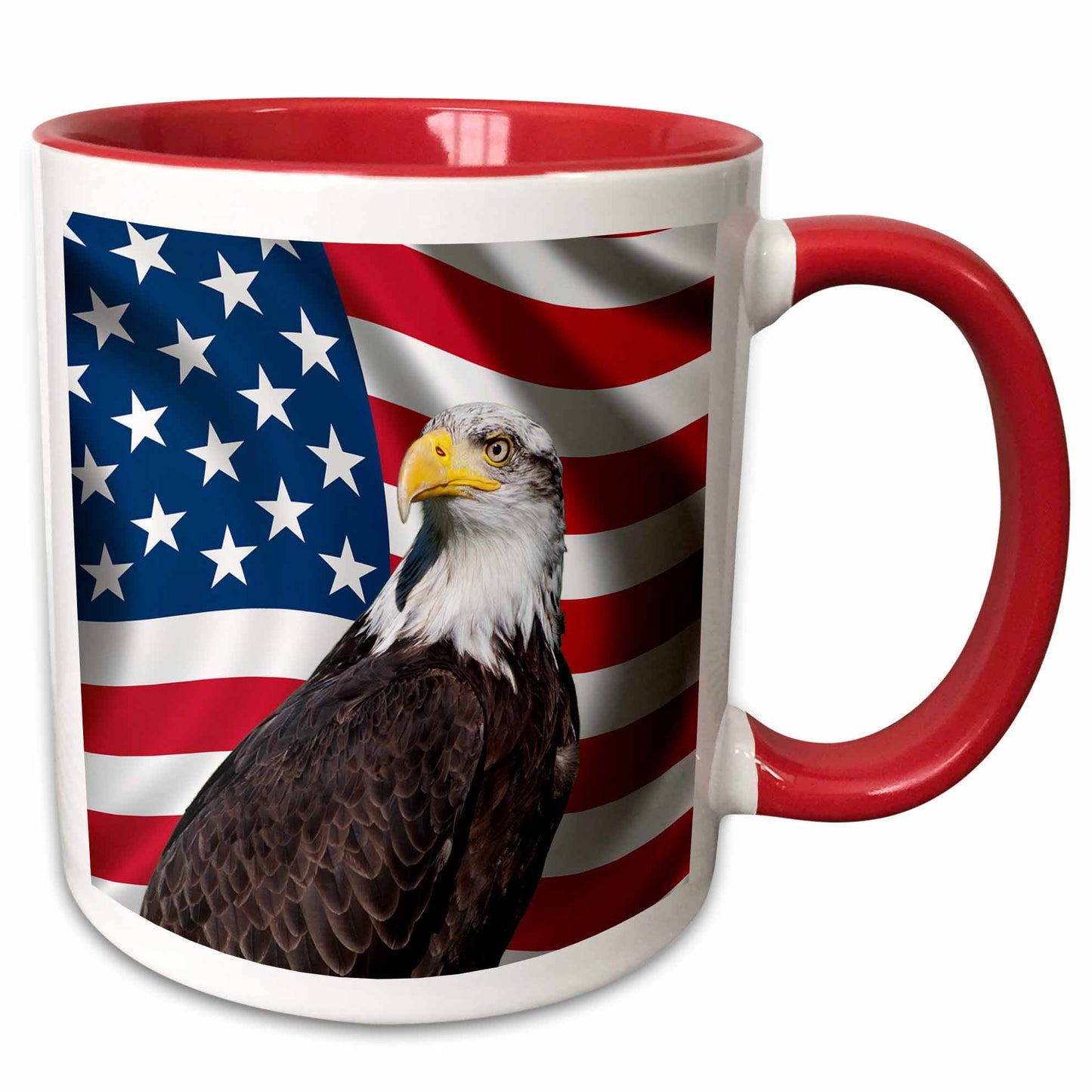 3dRose American Flag USA Bald Eagle Patriotism Patriotic Stars Stripes - Mugs (mug_154967)