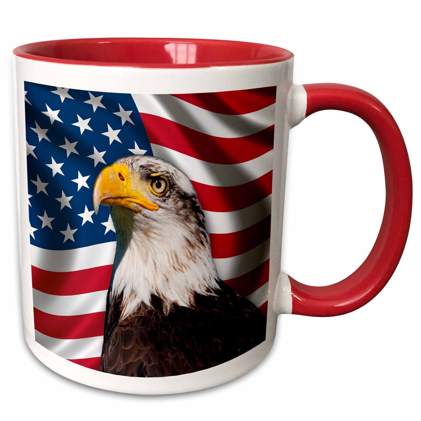 3dRose American Flag USA Bald Eagle Patriotism Patriotic Stars Stripes - Mugs (mug_155153)