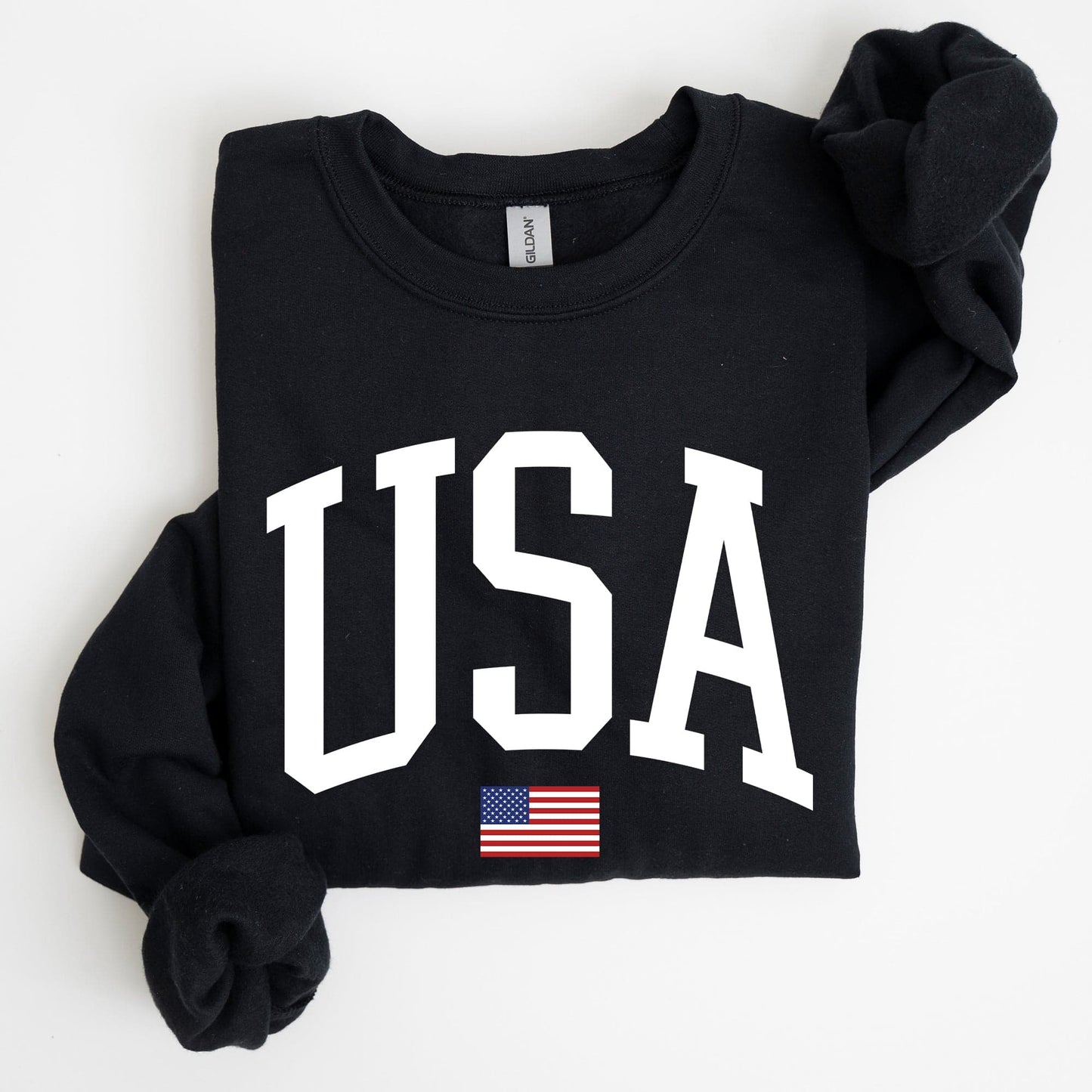 USA Flag America Patriotic Fourth Of July National Pride Emblem Vintage Stars And Stripes Design Sweatshirt