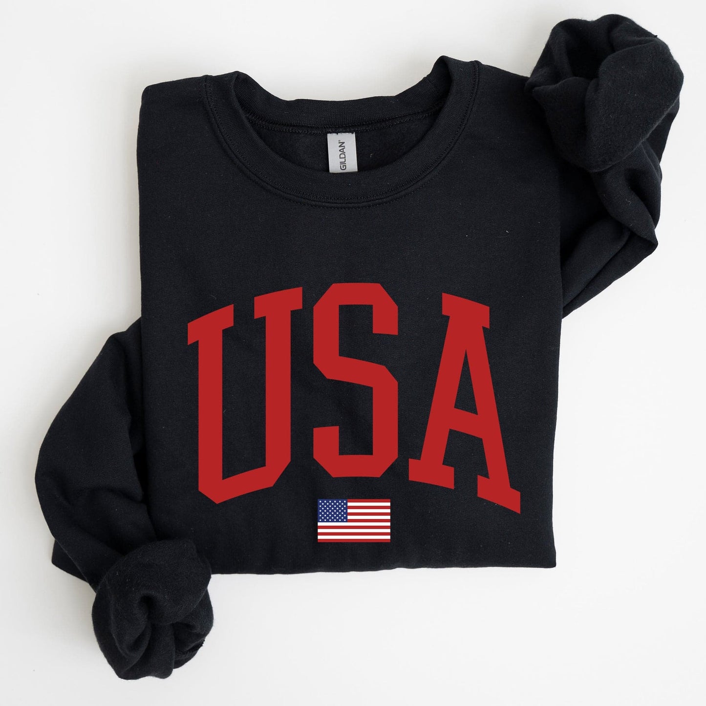 USA Flag Patriotic 4th of July American Pride Emblem Cozy Fleece Classic Sweatshirt