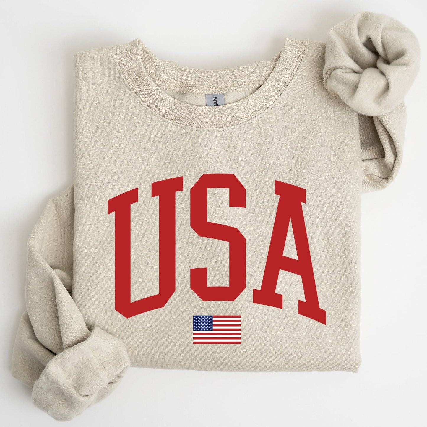 USA Flag Patriotic 4th of July American Pride Emblem Cozy Fleece Classic Sweatshirt