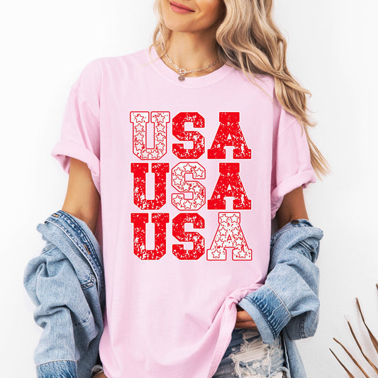 USA Retro Patriotic America Stars Vintage 4th Of July Americana Design Comfort Colors Tee