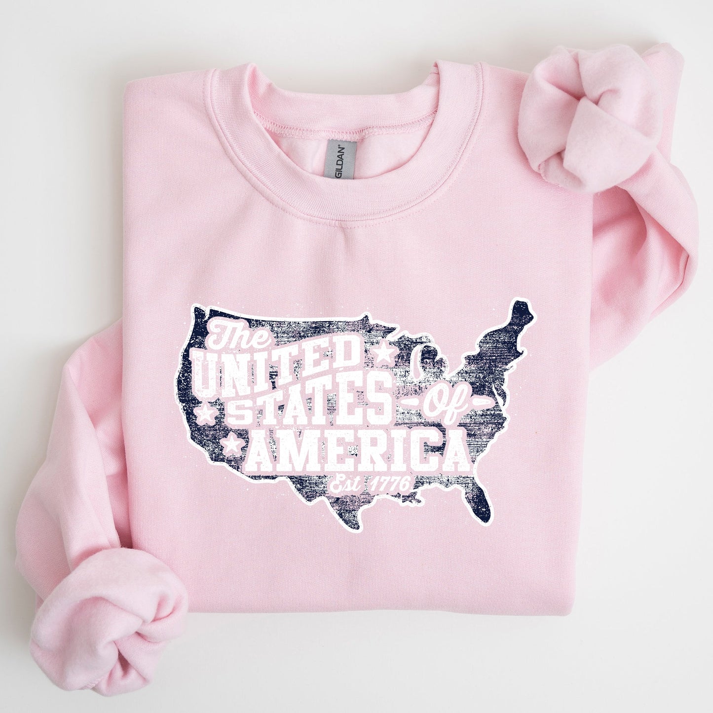 United States Of America Patriotic 4th Of July USA Flag Graphic Emblem Sweatshirt