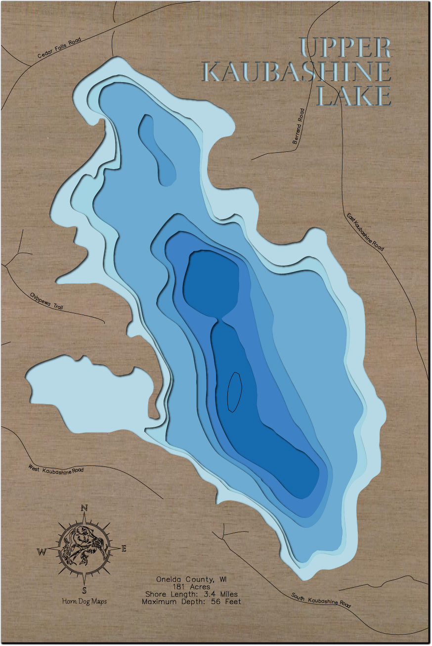 Upper Kaubashine Lake in Oneida County, Wisconsin