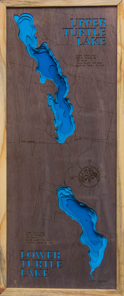 Upper and Lower Turtle Lakes in Barron County, Wisconsin