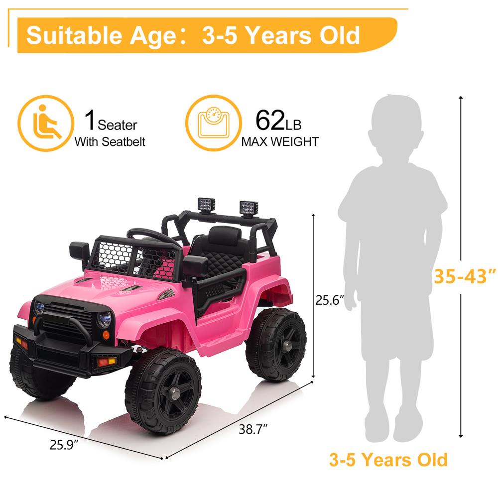 Premium 12V Electric Kids Ride On Car Truck with 2.4G Remote - Up to 8-12 Hours of Playtime