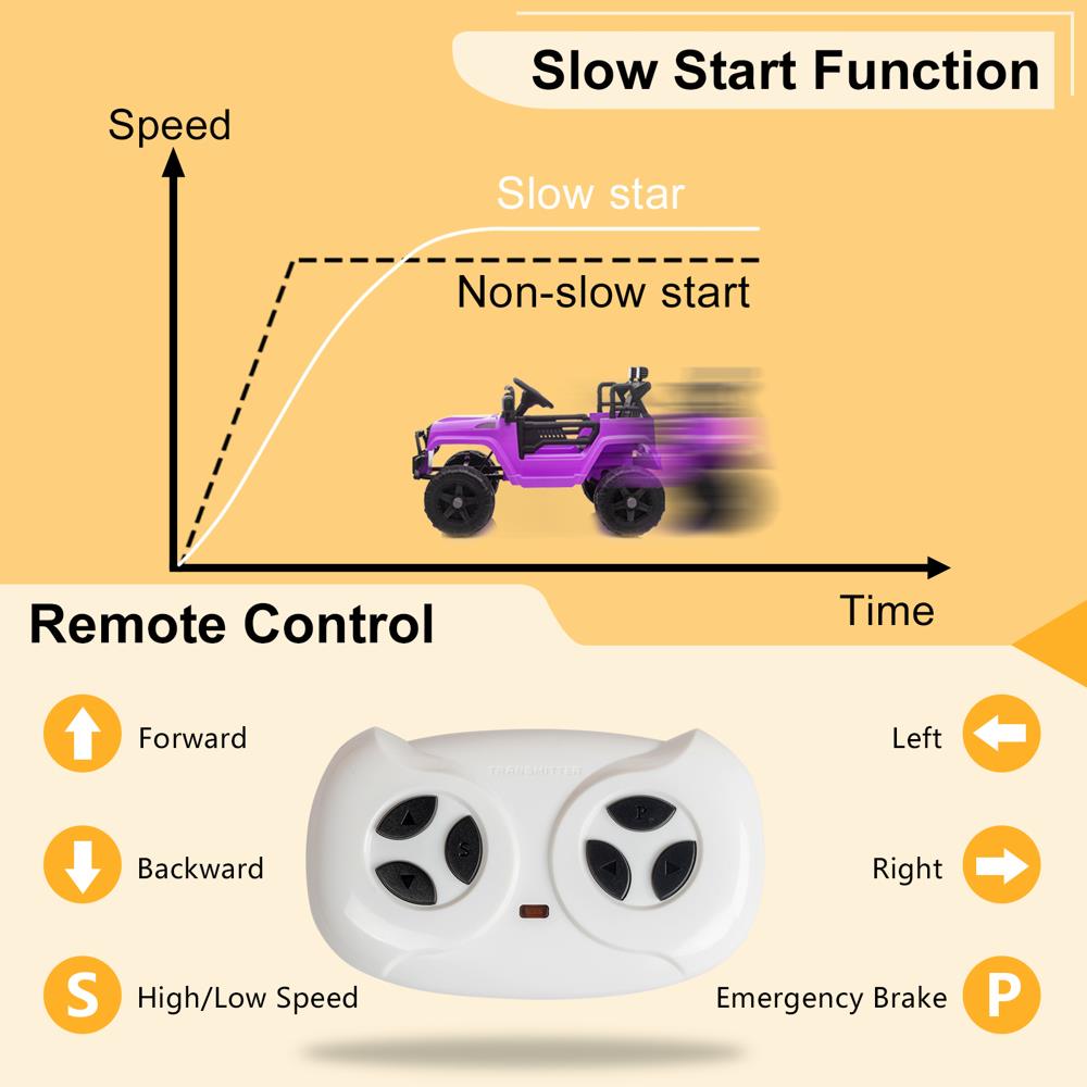 Electric Ride On Truck Car for 3-5 Year Olds with 12V Battery and 3 Speed Options - Supports up to 28kg