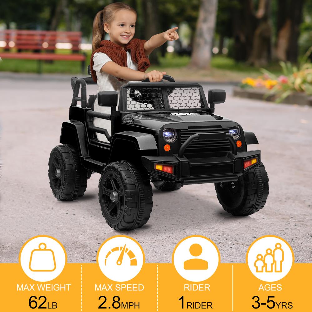 Electric Ride On Truck Car for 3-5 Year Olds with 12V Battery and 3 Speed Options - Supports up to 28kg