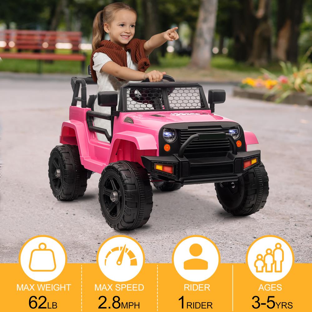 3-in-1 Electric Ride On Car Truck with 3 Speed RC Mode - Supports up to 62lbs