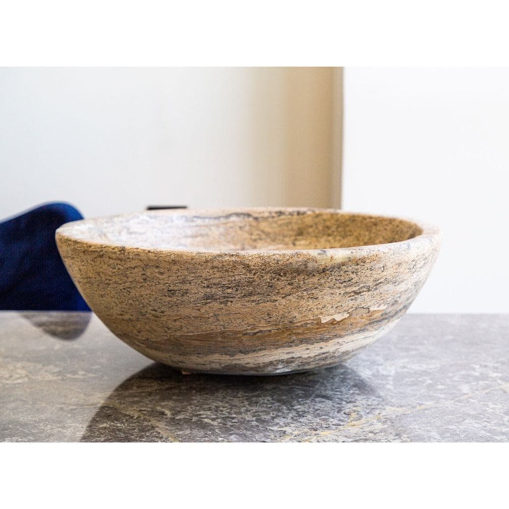 Travertine Natural Stone Oval Vessel Sink 16x21 Above Counter
