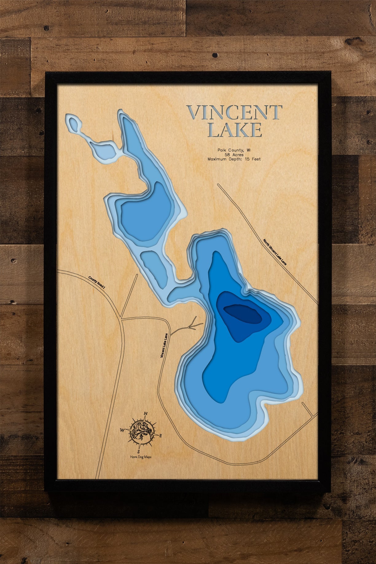 Vincent Lake in Polk County, Wisconsin