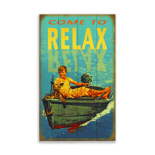 Come to Relax: Generic - Wood & Metal Wall Art