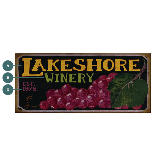 Lakeshore Winery - Wood & Metal Wall Art