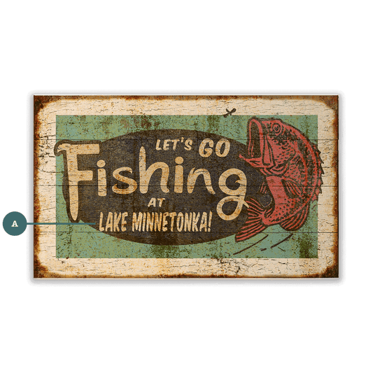 Let's Go Fishing - Wood & Metal Wall Art