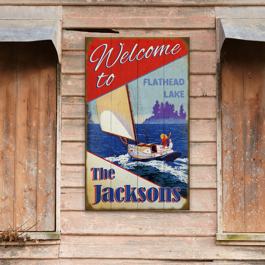 Red, White, and Blue Sailing - Wood & Metal Wall Art
