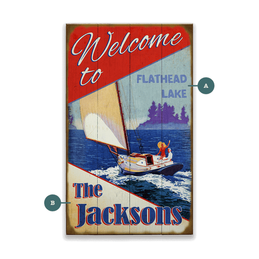 Red, White, and Blue Sailing - Wood & Metal Wall Art
