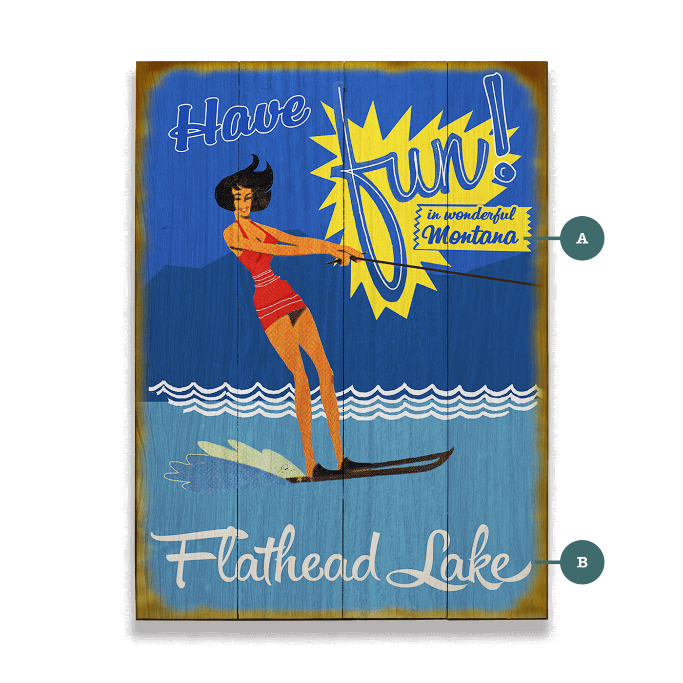 Have Fun in Wonderful Montana - Wood & Metal Wall Art