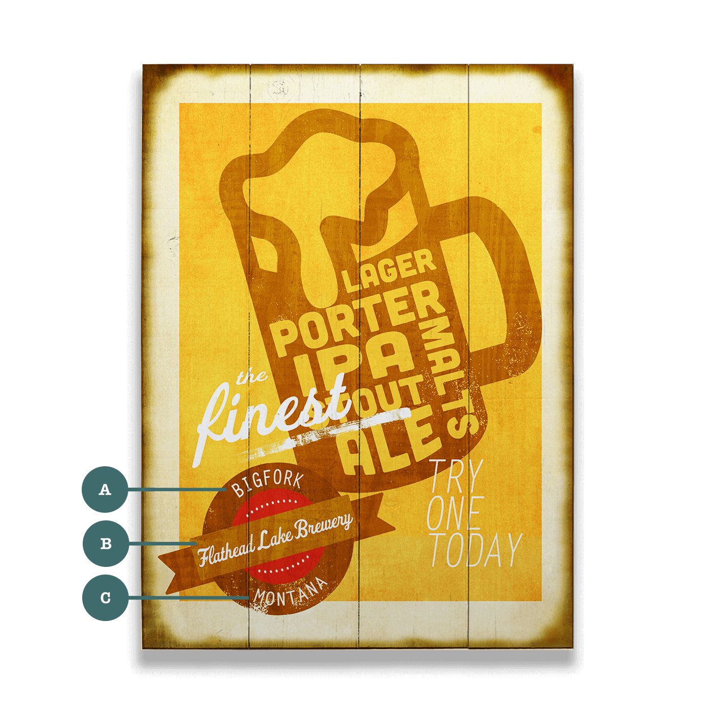 The Finest Beer - Wood & Metal Wall Art