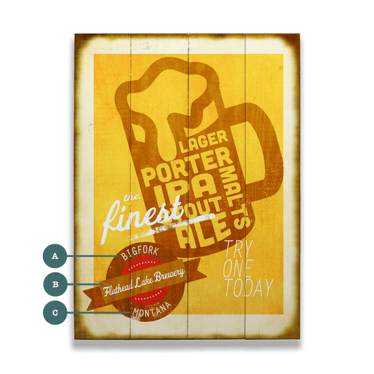 The Finest Beer - Wood & Metal Wall Art