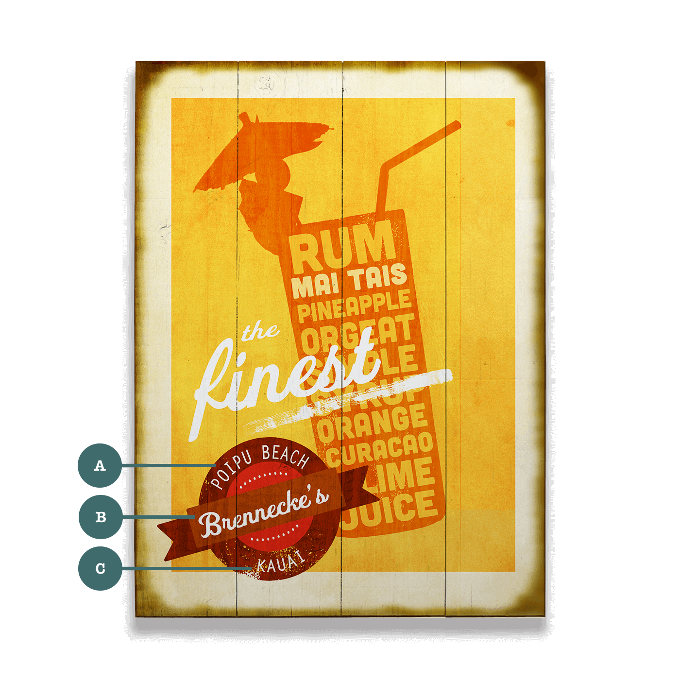The Finest Mai Tais - Wood & Metal Wall Art