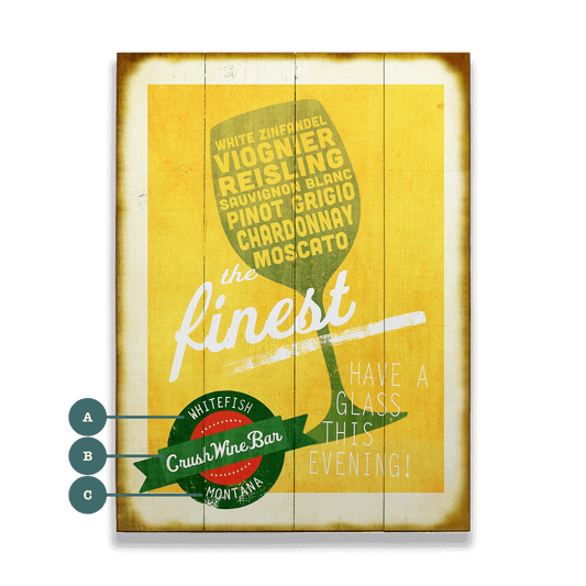 The Finest White Wines - Wood & Metal Wall Art