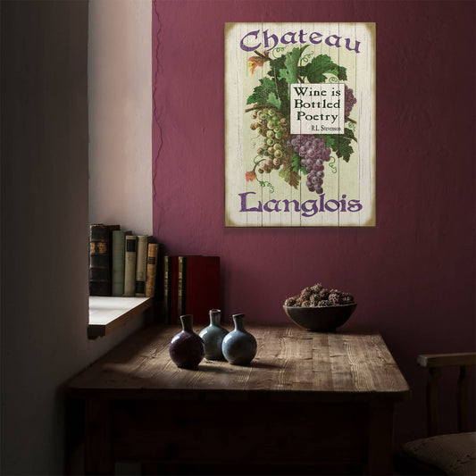 Wine is Bottled Poetry: Personalized - Wood & Metal Wall Art