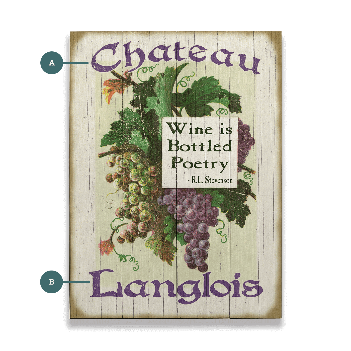 Wine is Bottled Poetry: Personalized - Wood & Metal Wall Art