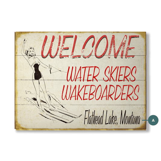 Water Sport Welcome - Wood & Metal Wall Art