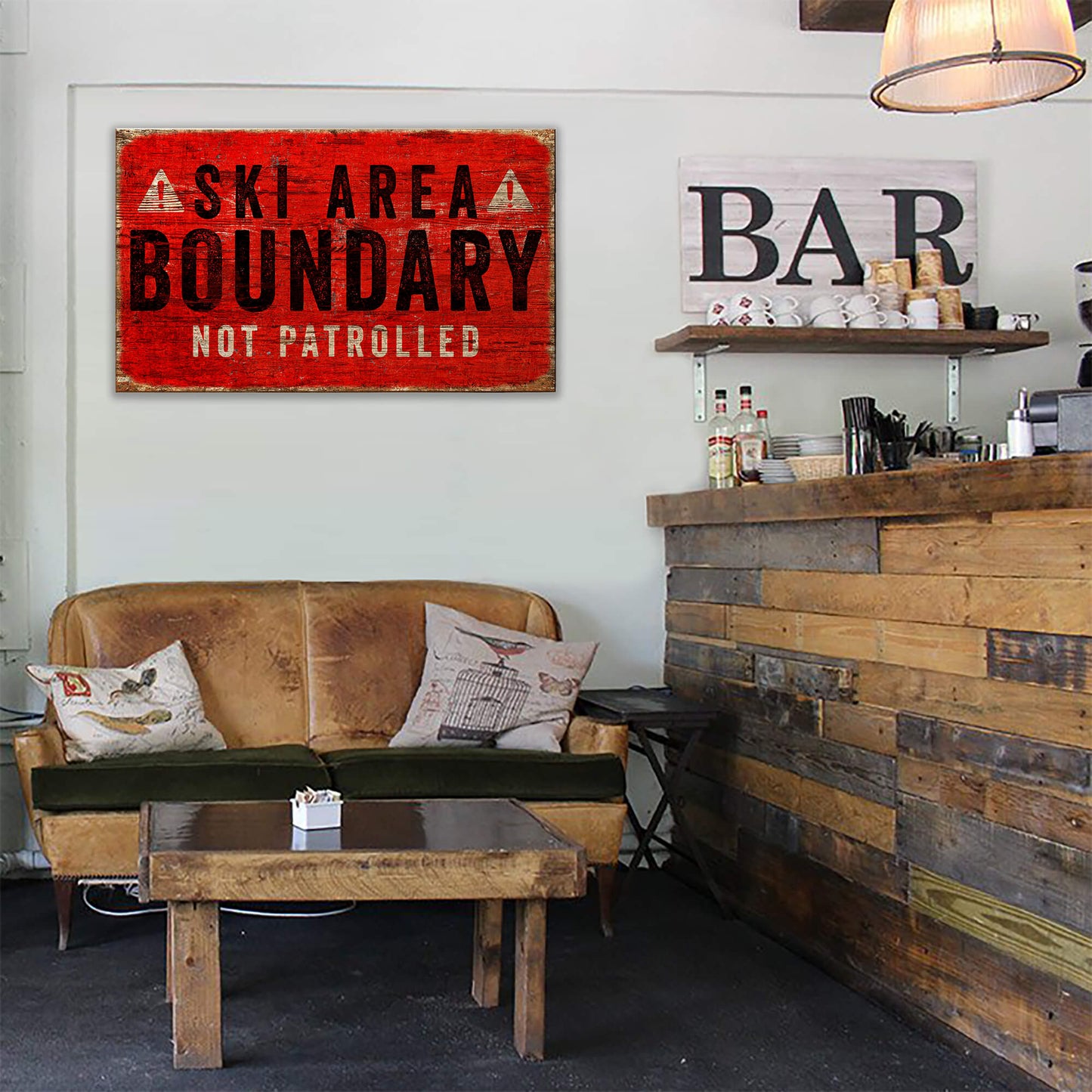 Ski Area Boundary: Generic - Wood & Metal Wall Art