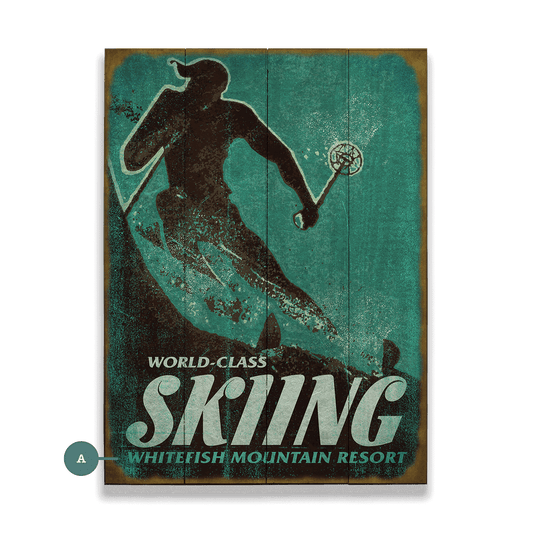 World Class Skiing - Wood & Metal Wall Art