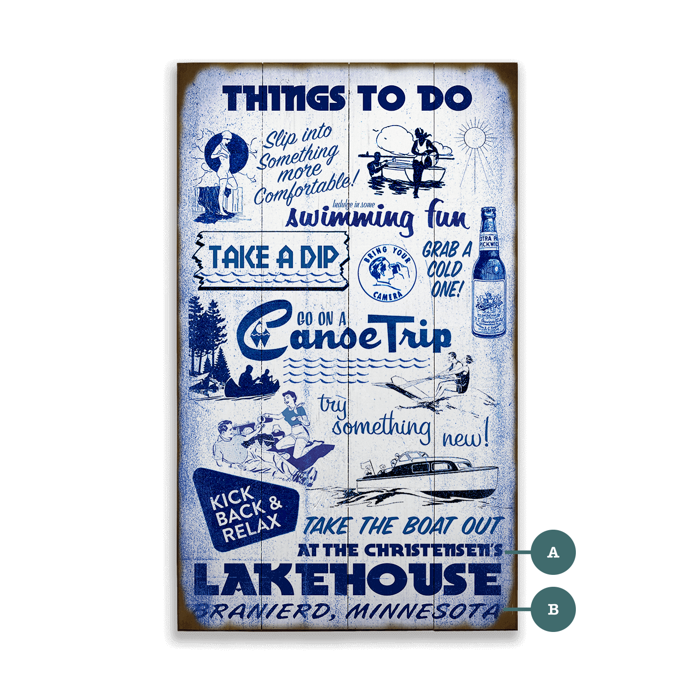 Things to do at the Lakehouse - Wood & Metal Wall Art