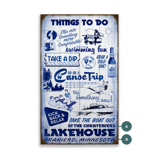 Things to do at the Lakehouse - Wood & Metal Wall Art