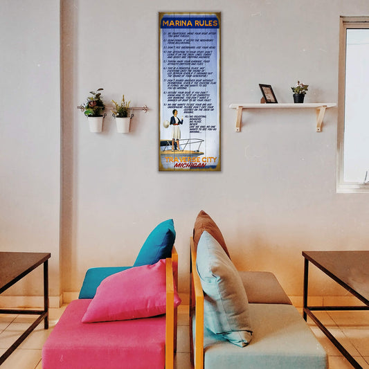 Marina Rules - Wood & Metal Wall Art