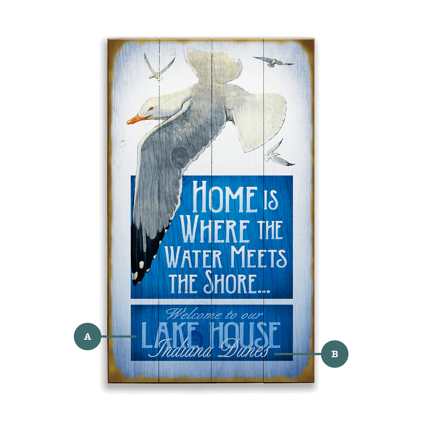 Home is Where the Water Meets the Shore - Wood & Metal Wall Art