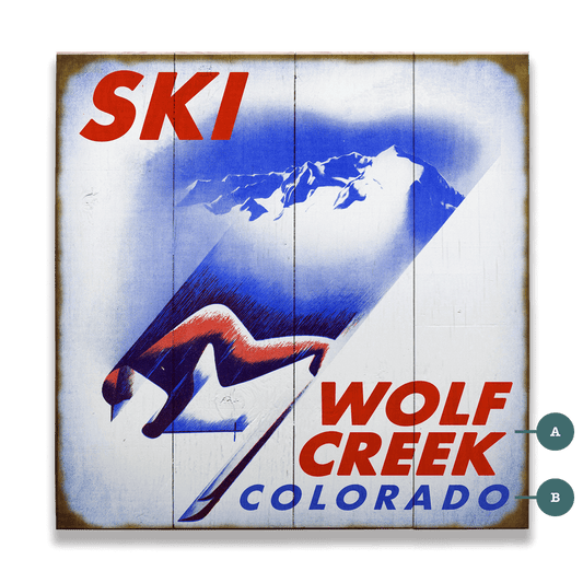 Retro Ski Racer - Wood & Metal Wall Art