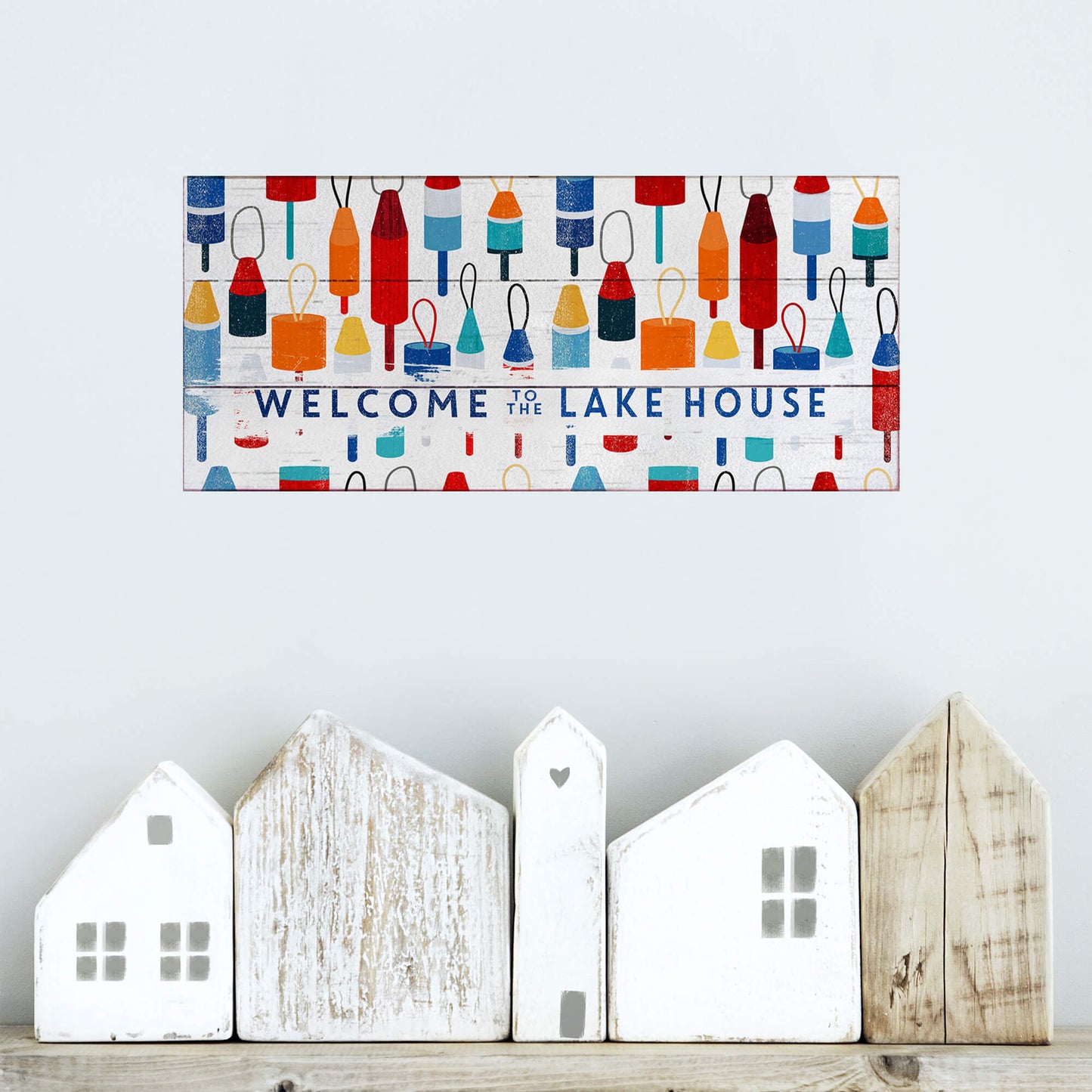 Lake House Buoy Welcome: Generic - Wood & Metal Wall Art