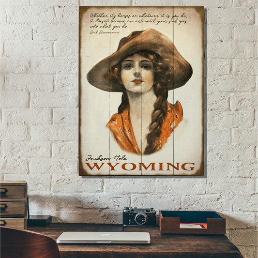 Old Fashioned Cowgirl - Wood & Metal Wall Art